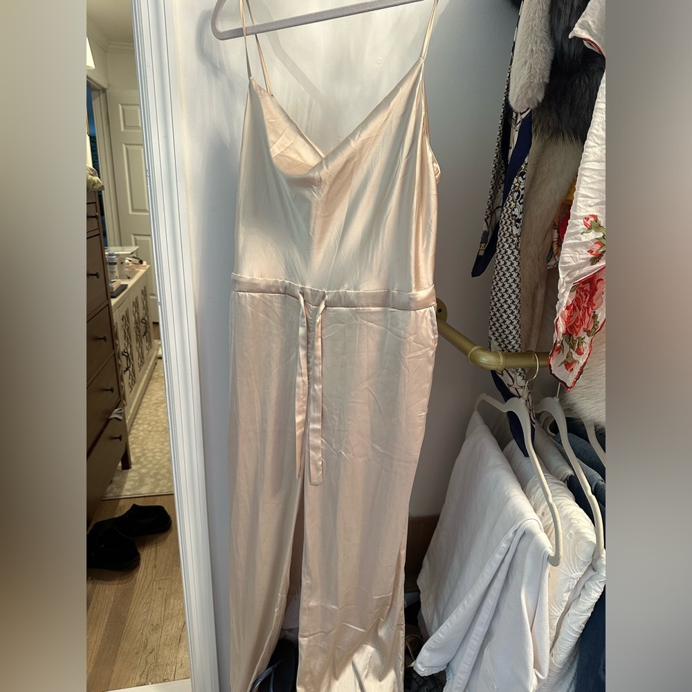 Kittenish satin jumpsuit